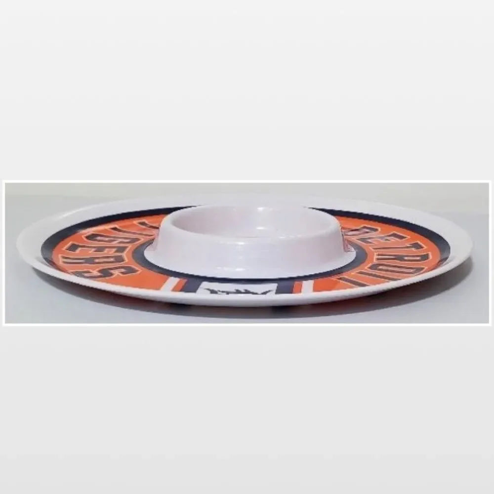 New Without Tags Detroit Tigers Baseball Chip Dip Platter Home